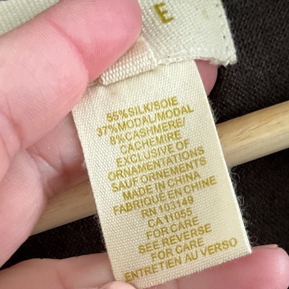 Anthropologie x Shae Knit Sweater vest Open Cardigan Brown Silk Cashmere Sz XS - Picture 5 of 12